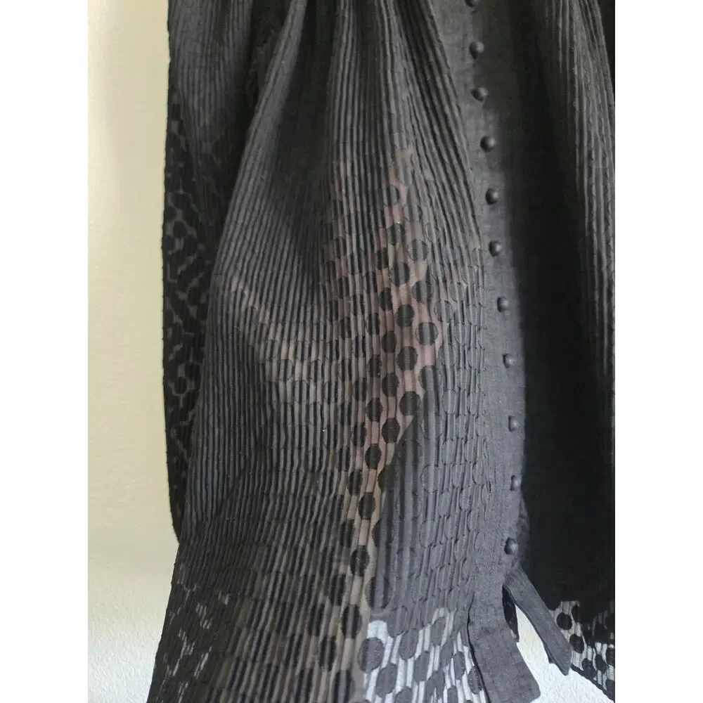 Zimmermann High Neck Puff Sleeve Top Black Gothic Victorian Edwardian Witchy Med